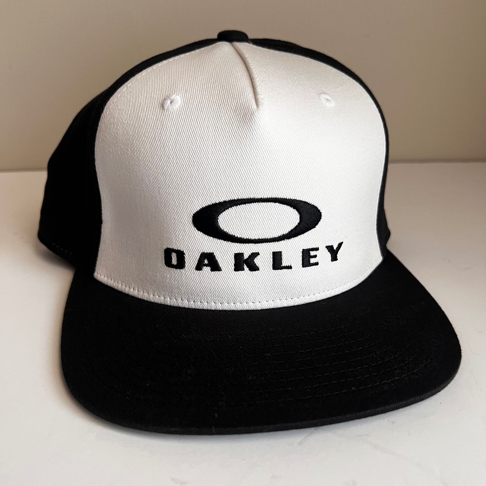 Oakley B1B Patch Hat Black White Yupoong 110 Flexfit Snapback Flat Brim Cap